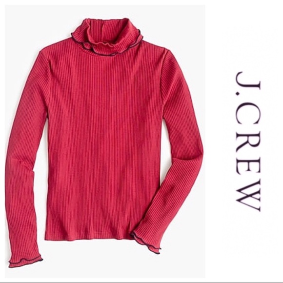 Nwot J Crew Ruffle Edge Turtleneck 